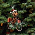 thumbnail image 1 of Colgante de árbol de Navidad,Escultura divertida de decoración navideña con perros para interiores,Mochila con adorno para árbol de Navidad para montar en bicicleta,Colgantes para el, 1 of 8