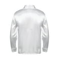 thumbnail image 5 of Doomiva Men's Shiny Sequins Design Silk Like Satin Button Up Disco Party Dress Shirts Dance Costume White 170, 5 of 7