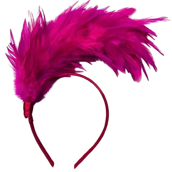 HNMKIU Plush Scarf Headband for Party and Carnival Celebration Hair Accessory Hot Pink,One Size