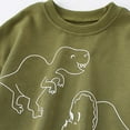 thumbnail image 5 of Odeerbi Toddler Boys Crewneck Sweatshirts Dinosaur Pullover Sweatshirts Fashionable Cute Flower Sweatshirt Fall Winter Long Sleeve Pullover Sweatshirt Olive Green, 5 of 6