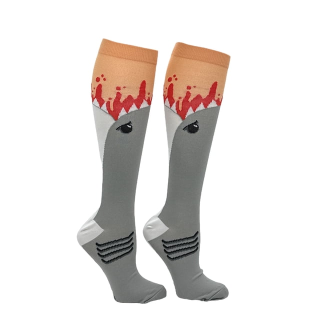 Unisex Shark Bite Funny Novelty Compression Socks for Women and Men