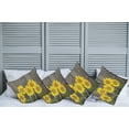 thumbnail image 6 of Ambesonne Garden Throw Pillow Cover 4 Pack, Helianthus Sunflowers, 16", Brown Yellow Green, 6 of 6