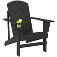 thumbnail image 3 of Outsunny Oversized Adirondack Chair, Outdoor Fire Pit and Porch Seating, Classic Log Lounge w/ Built-in Cupholder for Patio, Backyard, Black, 3 of 10