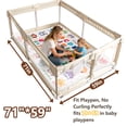thumbnail image 4 of Beavtaens Baby Play Mat for Floor, Fits 71x59 Playpen, Non-Slip, Soft for Infants, 0-4 Years, Beige Animals, 4 of 9