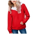 thumbnail image 2 of KPOPLK Toddler Girls Crewneck Sweatshirts, 33 Pack Kids Graphic Long Sleeve Shirts Pullover Cotton Tops(14-15 Years,Red), 2 of 6