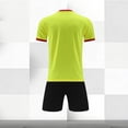 thumbnail image 4 of Odeerbi Niños Niñas Rápido Seco Juego de Entrenamiento de Fútbol Gradiente Geométrico Impresión Cuello En V Camiseta Shorts Conjunto Atlético Para 5-17 Años, 4 of 9