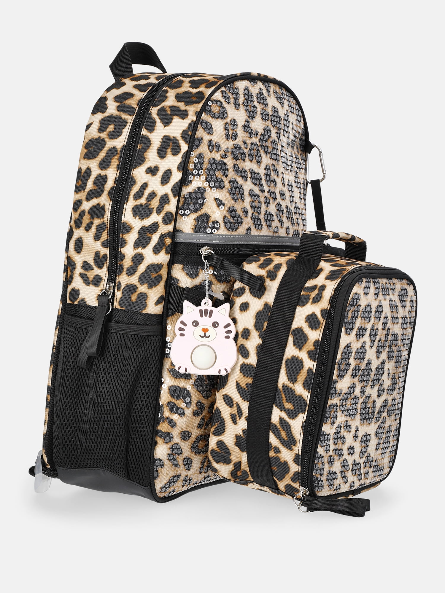 Wonder Nation Kids’ Leopard Print 17" Backpack, Lunch Tote and Pouch Set, 3-Piece
