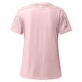 thumbnail image 5 of CHUANK Offres Cyber&Monday Hauts d'Été pour Femmes T-Shirts Amples Patchwork pour Femmes Blouses et Hauts en Dentelle Florale Tendance pour Femmes Tunique à Manches Courtes Col Rond Grande Taille pour Femmes, 5 of 5