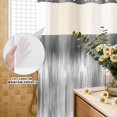 thumbnail image 3 of No Hook Shower Curtain, Grey Shower Curtains for Bathroom with See Through Top Window, Modern Abstract Art Ombre Striped Waterproof & Washable Bath Curtain Long 72"x78", 3 of 9