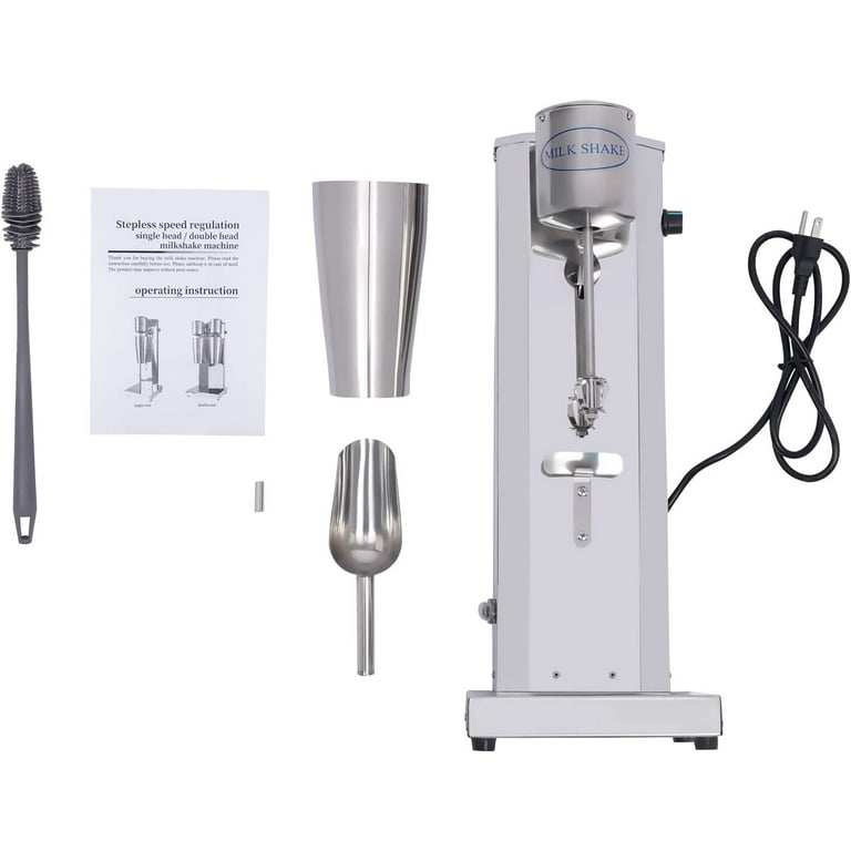 Miumaeov 110V Stainless Steel Milk Shake Machine, Milkshake Drink Mixer  Machine, for Commercial and Home Use (Double Head)