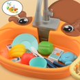 thumbnail image 4 of Fregadero de juguete Sistema automático de circuito de agua sensorial que fluye Limpieza Fregadero Montessori de lavavajillas Cervatillo anaranjado yotijar Juguetes de fregadero de cocina, 4 of 9
