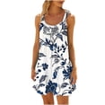 thumbnail image 2 of Haivin Floral Printed Summer A-Line Elegant Dresses Womens Vintage Sleeveless Beach Sundress Ladies Casual Loose Boho Dress, 2 of 5