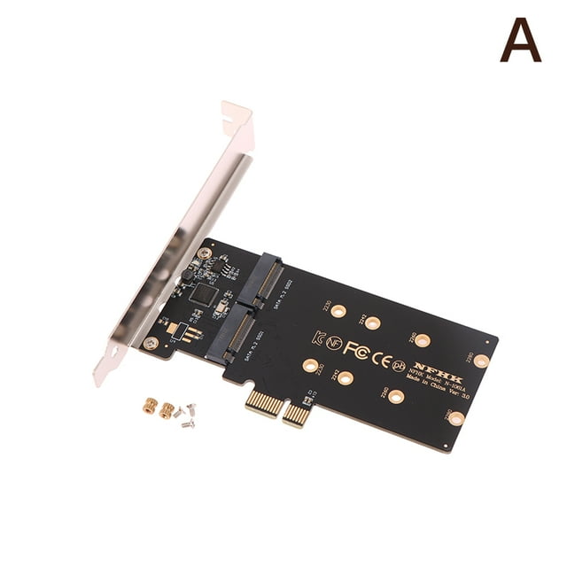 PCIe X1 To 2-port SATA M.2 NGFF SSD Adapter M2 B Key SATA Expansion Card Full bracket