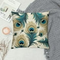 thumbnail image 2 of GOSMITH  Supersoft Throw Pillow Covers Cases for Couch Bed Sofa Decor Peacock Feathers Grey, 2 of 5