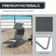 thumbnail image 6 of Outsunny Outdoor Lounge Chair, Adjustable Folding Chaise Lounge, Tanning Chair with Sun Shade for Beach, Camping, Hiking, Backyard, Gray, 6 of 9