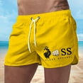 thumbnail image 2 of Swim Trunk For Mens Boss Pattern Quick Dry 2 In 1 Swim Shorts Board Shorts With Pockets Beach Swimwear Yellow XL, 2 of 5