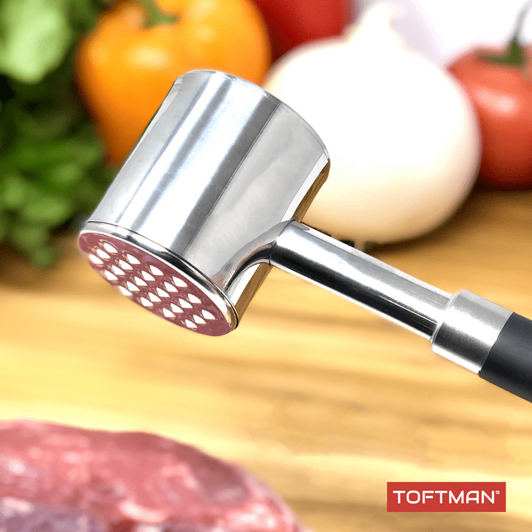 Toftman Meat Tenderizer Hammer, Professional-Grade Stainless Steel, Dishwasher-Safe Meat Mallet