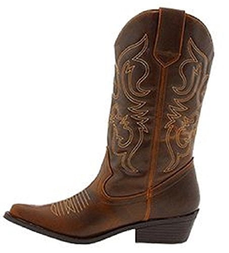 faux leather cowboy boots