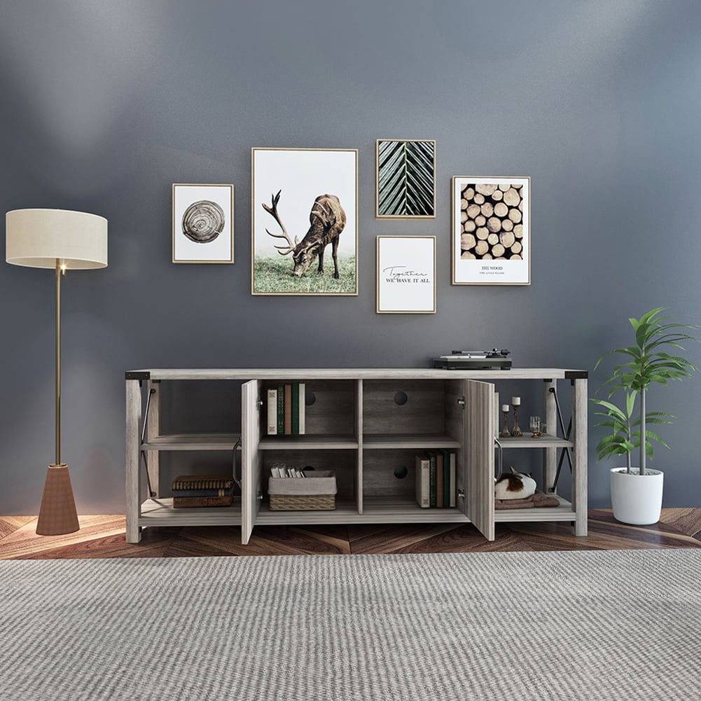 Kadyn 68" TV Stand, Wood TV Console with Storage Cabinets and Shelves, Metal Modern Farmhouse Entertainment Center for TVs up to 78 Inches, Grey Walnut Kadyn 68" TV Stand, Wood TV Console with Storage Cabinets and Shelves, Metal Modern Farmhouse Entertainment Center for TVs up to 78 Inches, Grey Walnut