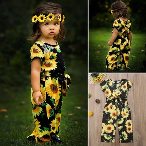 baby girl sunflower romper