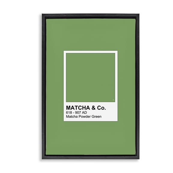 Stupell Industries Contemporary Matcha Powder Green Shade Black Floating Frame Canvas Art, 17 x 25, by Martina Pavlova