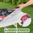 thumbnail image 5 of Pioneer Flower Floral Print Pattern Round Fitted Tablecloth with Elastic Edge,Dining Table Cover Waterproof,Outdoor Round Tablecloth for Camping,Dining,Indoor and Outdoor, 5 of 7