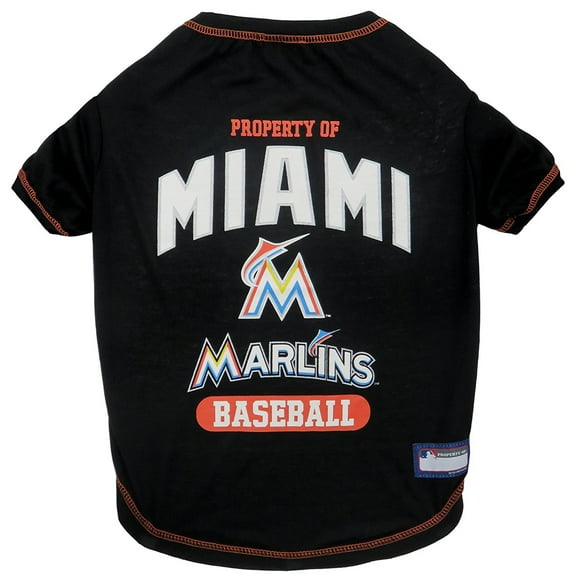 Pets First MLB Miami Marlins Tee Shirt for Dogs & Cats. Officially Licensed - Medium