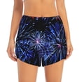 thumbnail image 4 of Lsque Glasses And Fireworks Printed Women's Running Shorts with Liner Pockets,Elastic Quick Dry Workout Athletic Gym Yoga Shorts,Womens High Waist Shorts-Large, 4 of 9