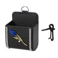 thumbnail image 1 of Funda de gafas de sol para coche Unique Bargains, soporte universal para gafas de sol para coche, cuero sintético, strass, metal negro 4.33"x3.54" 1 pieza, 1 of 1
