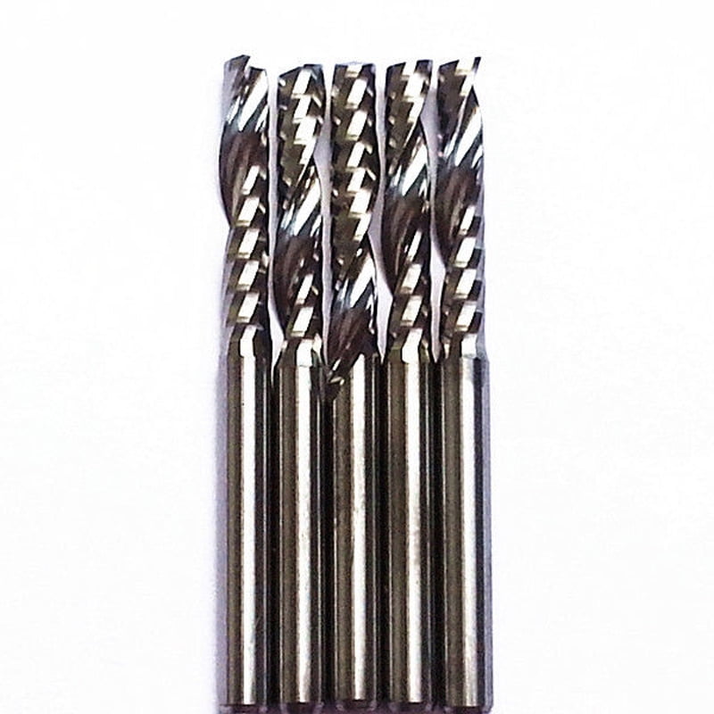 Single Blade Aluminium Cutting Single Flute CNC Router Bits 17mm 3.175mm 5pcs 