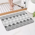 thumbnail image 4 of Boho Black and White Geometric Ethnic Pattern Bathroom Rugs Mat,Non Slip Microfiber Bathroom Rug,Rubber Backing,Soft Bathroom Mats for Bathroom Floor,Tub and Shower,17x27in(43x68cm), 4 of 5