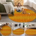 thumbnail image 5 of Round Rugs 7Ft, Orange Yellow Ombre Round Area Rug Washable Indoor Throw Carpet, Modern Geometric Abstract Art Large Non Slip Circle Rug for Dining Room Playroom Home Decor Aesthetic, 5 of 8