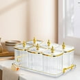 thumbnail image 6 of WeiLaiKeQi Divided Nut Jars Set with Tray Snack Candy Jars for Wedding Dining Room Home Transparent, 6 of 8