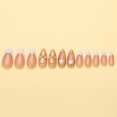thumbnail image 4 of KUFptva Elegant Acrylic False Nails Almond Shape with Floral Pattern and Gold Detail Stick On Nails for Manicure 24 Pieces, 4 of 7