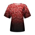 thumbnail image 4 of TSADFHJI Chandails pour Femmes en Coton Mode Décontractée pour Femmes Dégradé à Paillettes Imprimé Col Rond T-Shirt Ample, 4 of 5