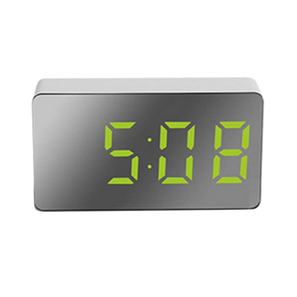 Everso LED Mirror Clock, Multifunction Largescreen Mirror Electronic