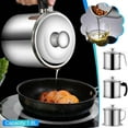 thumbnail image 1 of Jiaeri 304 Stainless Steel Oil Filtering Pot,1.8L Kitchen Oil Storage Jug with Fine Mesh Strainer,Drip-Proof Spout Oil Container for Frying,Commercial Grade Oil Filter Can for Reusable Oil Storage, 1 of 2