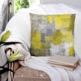 thumbnail image 3 of Yellow Grey 20x20 Pillow Covers Set of 2, Abstract Art Oil Painting Modern Geometric Throw Pillow Covers Decorative Couch Cushion Case, Microfiber Square Pillowcases for Bedroom Car Living Room, 3 of 7