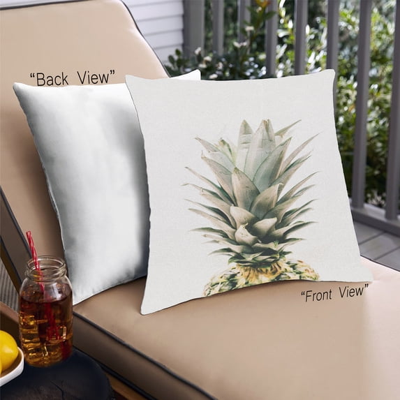 Ahgly Company Foods Pineapple Outdoor Throw Pillow, 18 inch by 18 inch