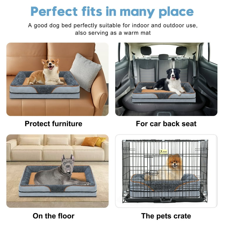 PayUSD Therapeutic Memory Cushion Dog Bed Orthopedic Egg Crate Foam Sizes S to XL Grey Walmart