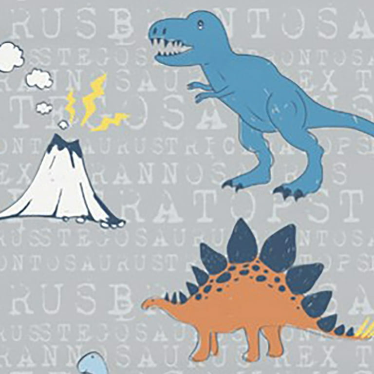 Manfei Coperta in flanella per bambini, motivo dinosauro con foglie