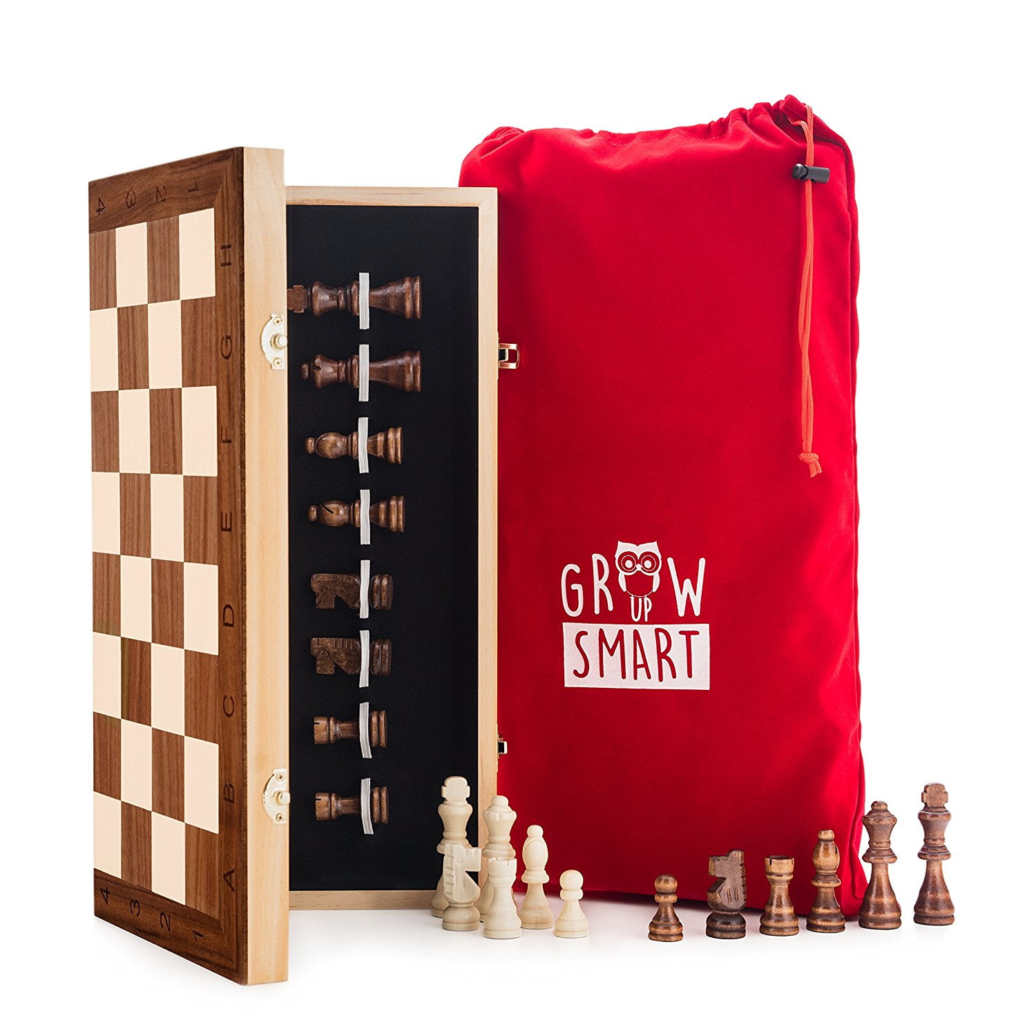Smart Tactics 16' Folding Chess Set Made By FSC Certified Wood 