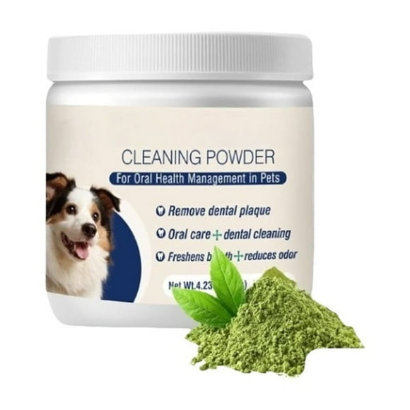 asddcavvf Dog Teeth Cleaning Powder Probiotic Formula for Plaque Removal and Fresh Breath Oral Care for Small Large 120g