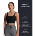 thumbnail image 4 of Top-kevivn Women's Workout Sports Bras Fitness Yoga Crop Tank Twist Back Cami Breathable Elastic Yoga Sports Bra Women's Ribbed Knit Sports Bra, 4 of 6