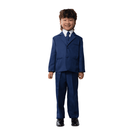 Suit The Boyz Boys 5-Piece Wedding & Ring Bearer Formal Suit Set - Leo Indigo (Little & Big Boys)