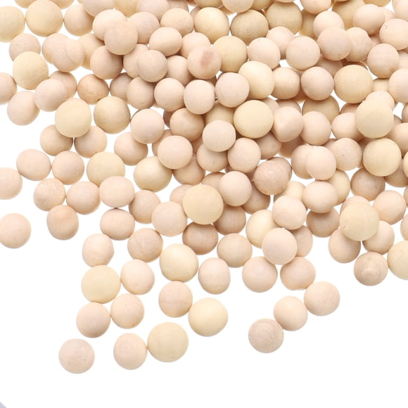 Uxcell 400Pcs Bolas Redondas de Madera 1/4" Bolas de Madera Sin Terminar, Esferas de Madera Natural para Manualidades y Proyectos de Bricolaje