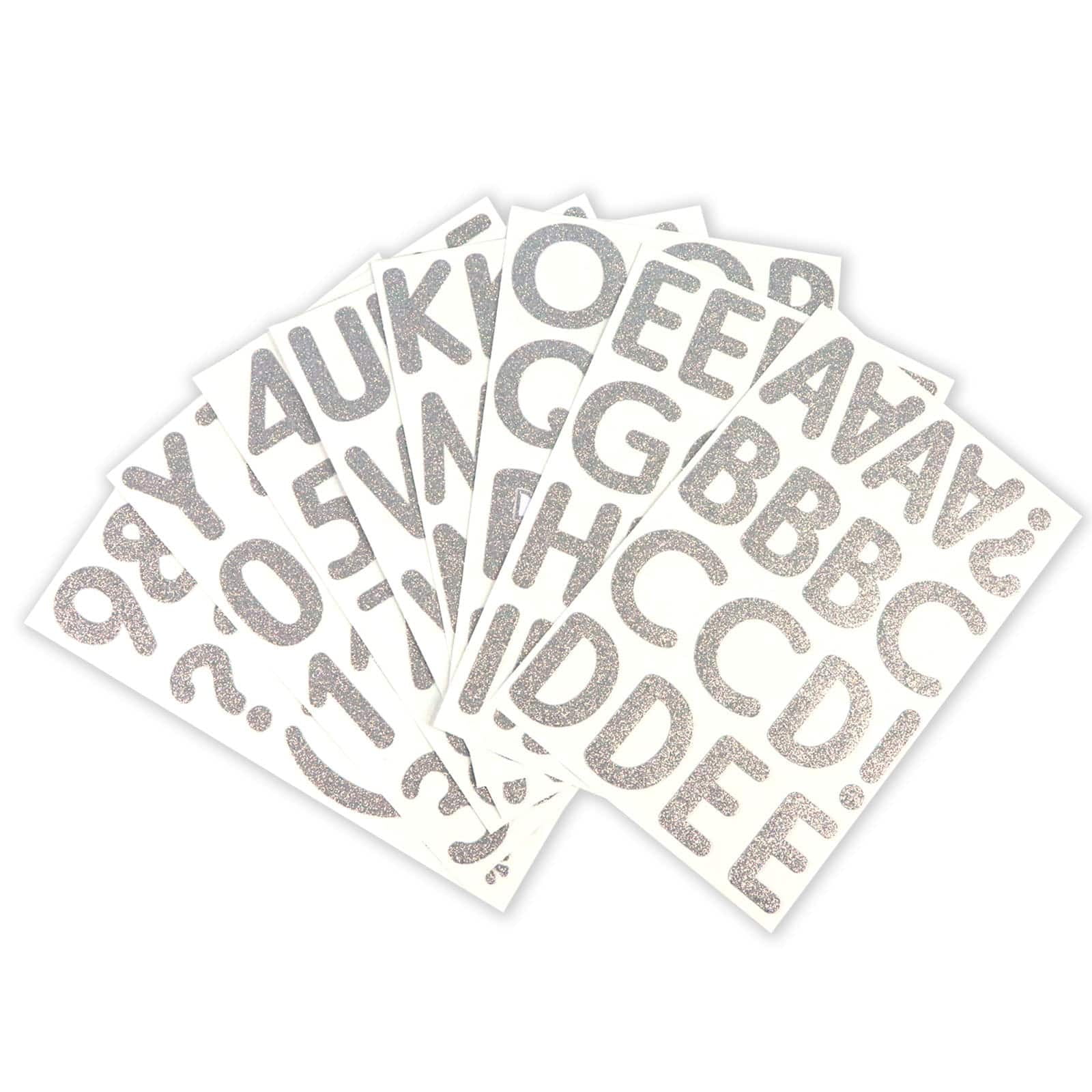 Recollections 2.25" Silver Glitter Alphabet Stickers, 12 Pack