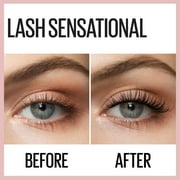 Maybelline Lash Sensational Washable Mascara Makeup, Blackest Black, 2 Count