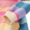 thumbnail image 5 of Bullpiano Kids Toddler Baby Girl Rainbow Sweatshirt Long Sleeve Hoodies with Pocket Pullover Tops Fall Winter Outfit, 5 of 8
