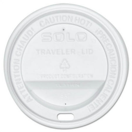 Solo® Traveler Lids, 10/24 Oz Cups, White, Carton Of 300